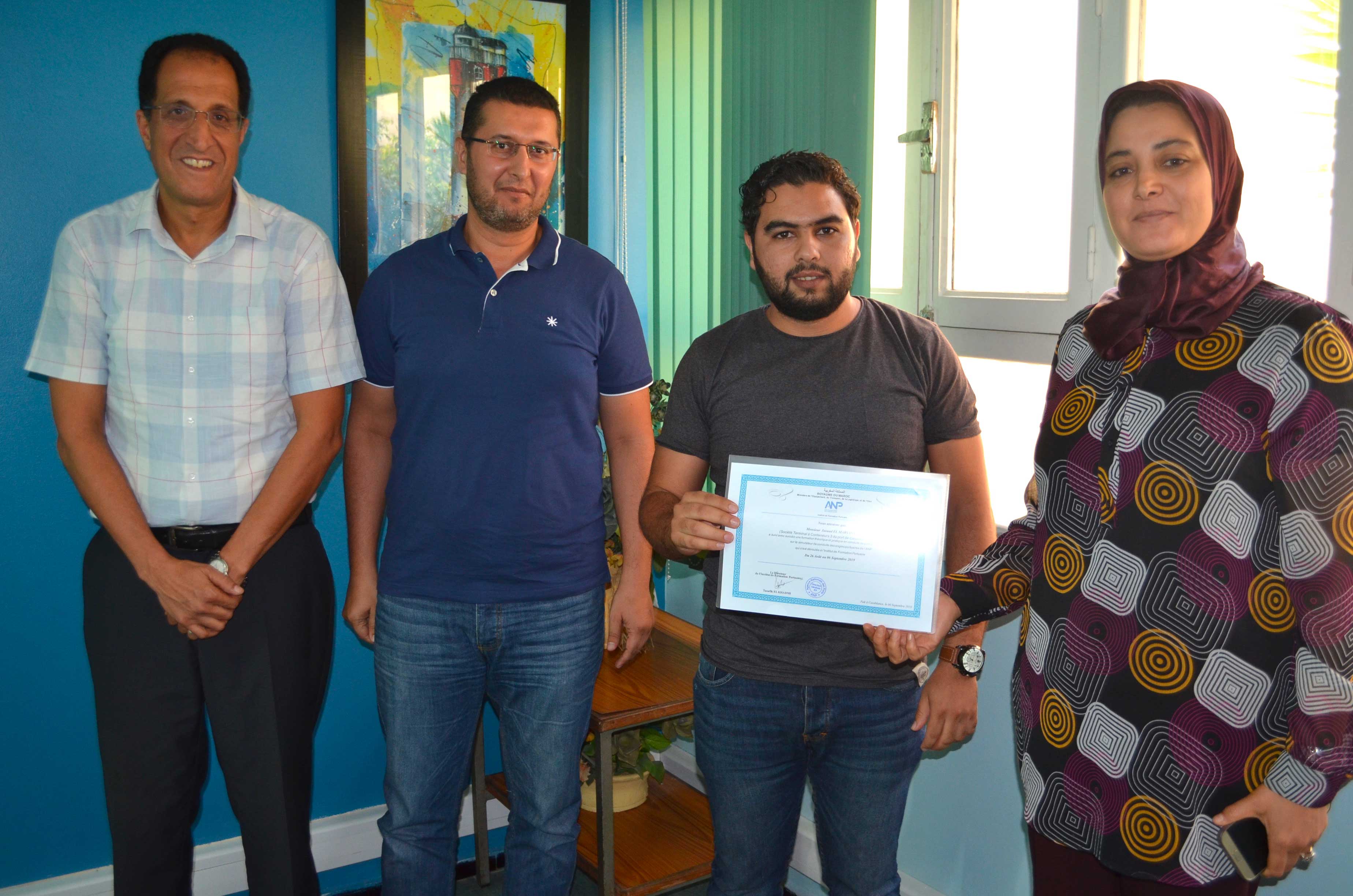 Formation du premier groupe de conducteurs de portique de la société TC3PC (Filiale de Marsa Maroc), sur simulateur de l’ANP du 26-08-2019 au 06-09-2019